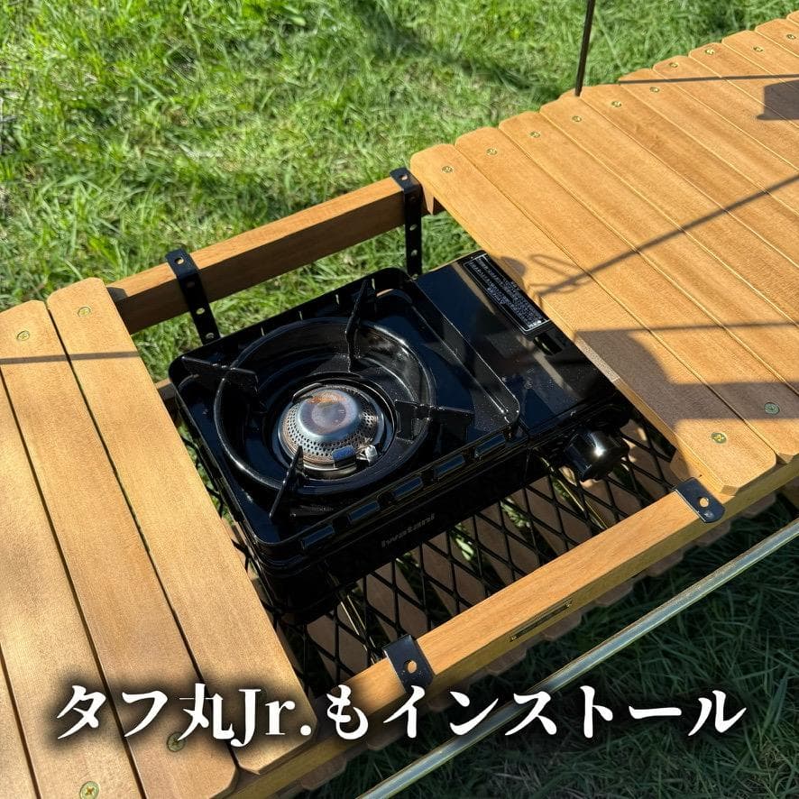 IGT対応 ウッドテーブル ウォルナット色 折りたたみキャンプテーブル