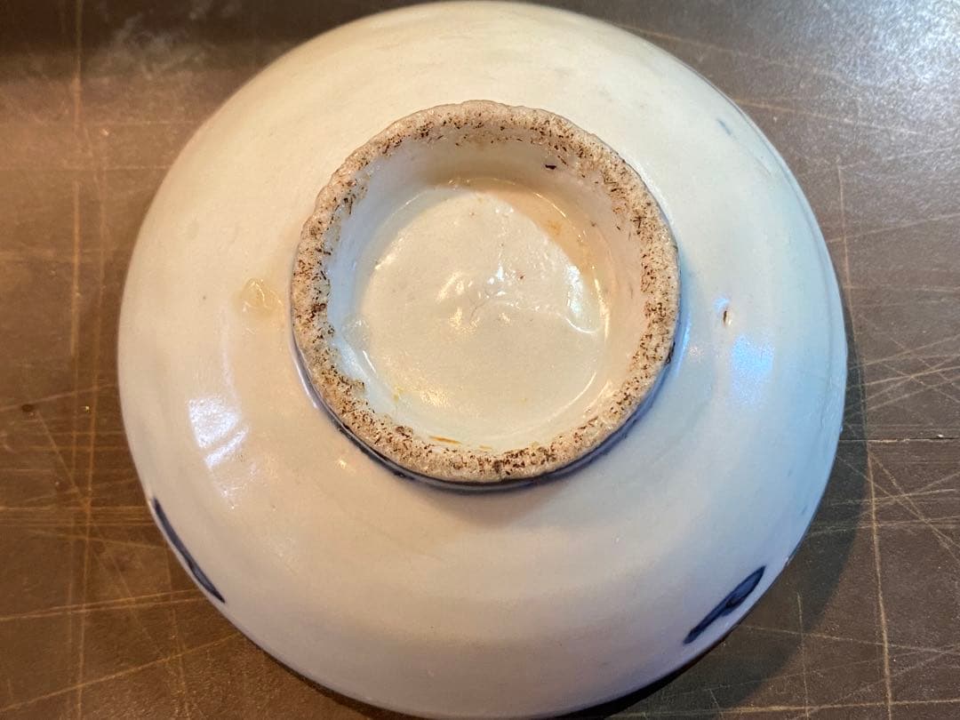 中国汕頭・スワトウ染付絵皿　鑑賞台付 沈船品・ヴィンテージ　レア ・台湾茶器