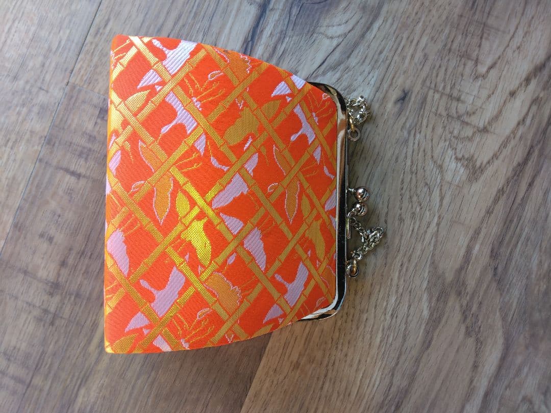 七五三用　女の子　オレンジ　鶴柄　ハコセコセット