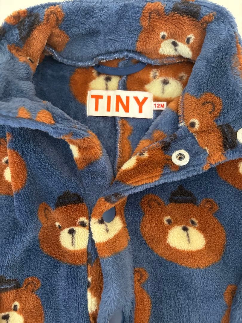 未使用⭐️tinycottons くま柄 フリース ロンパース 12M