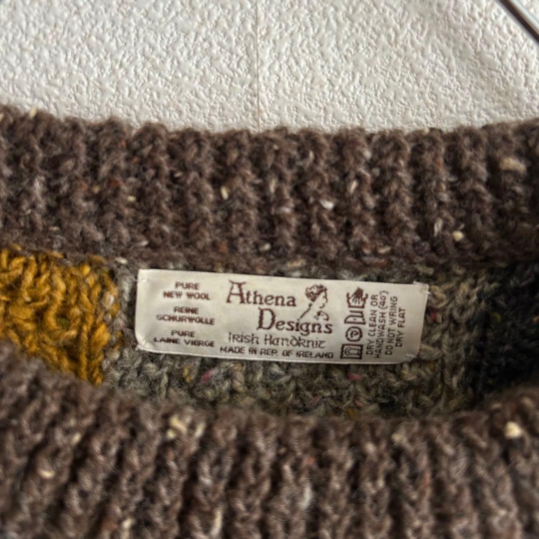 Athena Designs ニット アイルランド製 ウール アラン