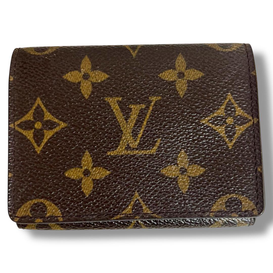 ルイヴィトン カードケース 名刺入れ モノグラム アンヴェロップ ブラウン 茶