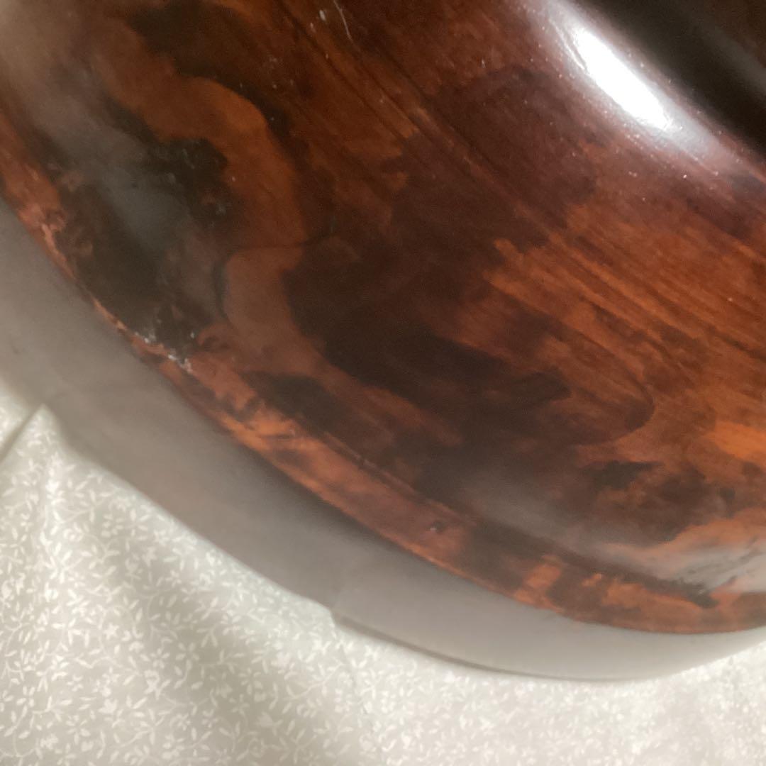 そば打ち　くりぬきこね鉢　天然木銀杏　漆塗り　45cm 未使用品