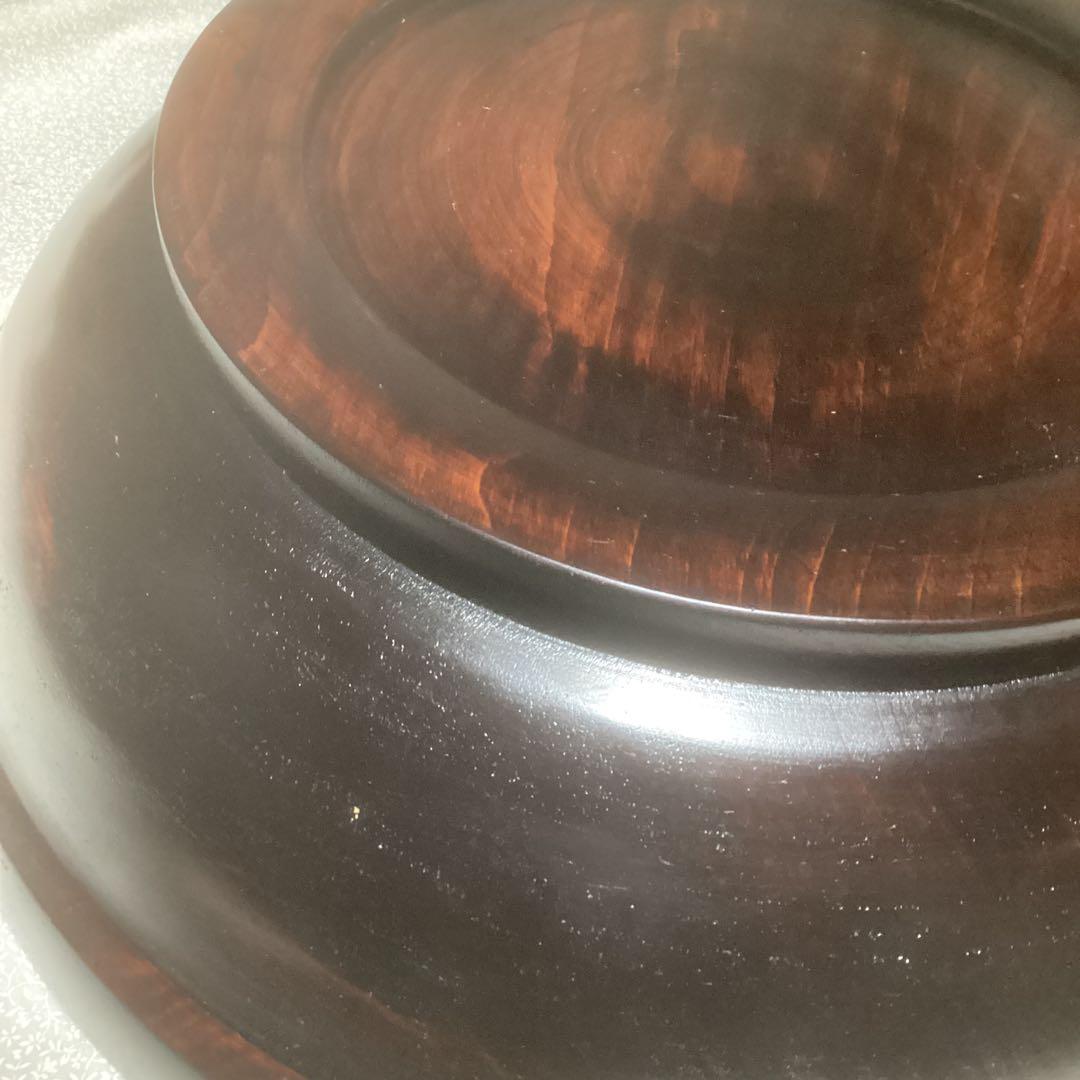 そば打ち　くりぬきこね鉢　天然木銀杏　漆塗り　45cm 未使用品