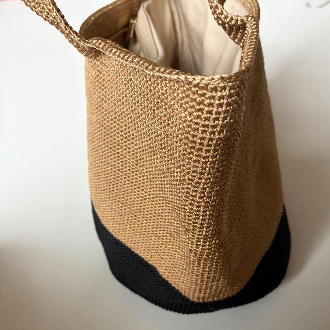 未使用級✨MAISON KEYS　メゾンキーズ　カゴバッグ　バイカラー　洗える