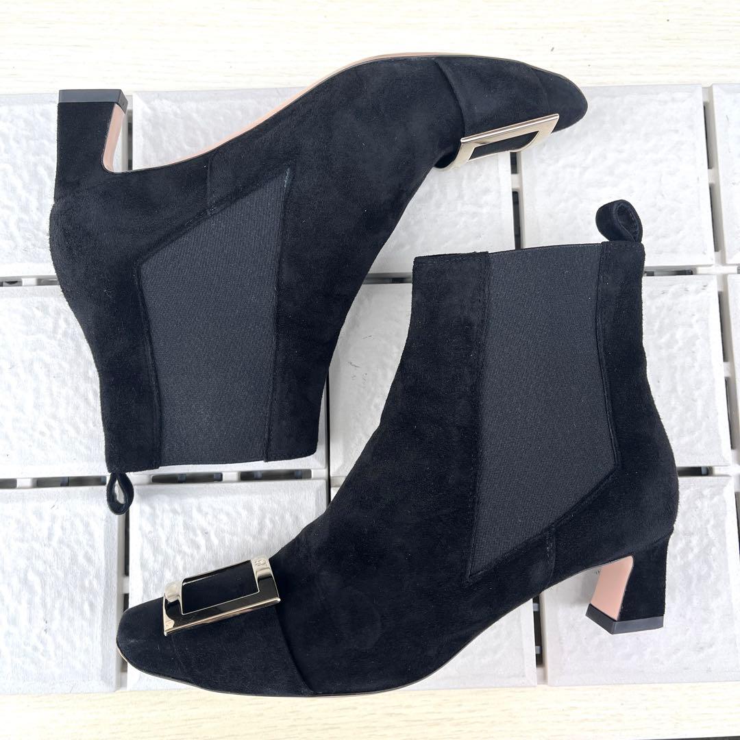 36 Roger Vivier サイドゴア　ショートブーツ　黒　23