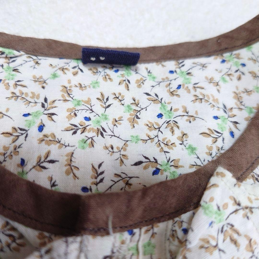 未使用品 45R ツタフラワープリントのフリルブラウス 45rpm