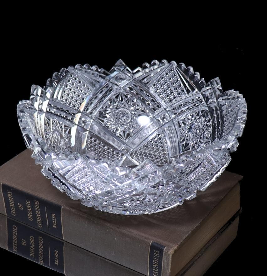 オールド・バカラ ギヤマン切子器物 鉢 大型 2.2kg ボウル 春海商店