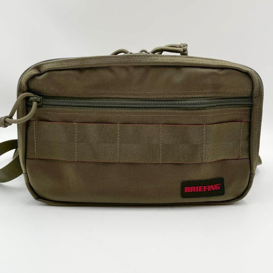 極美品　ブリーフィング　ショルダーバッグ　ナイロン　多機能収納　オリーブ
