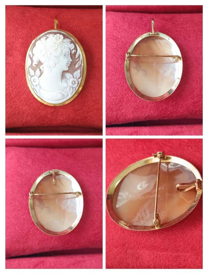minto様　カメオ　シェルカメオ　ブローチペンダントトップ　ケース付き