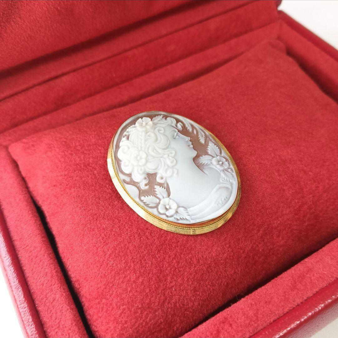 minto様　カメオ　シェルカメオ　ブローチペンダントトップ　ケース付き