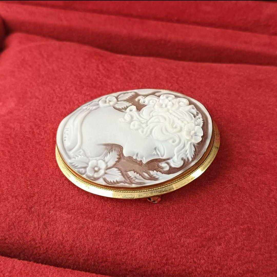 minto様　カメオ　シェルカメオ　ブローチペンダントトップ　ケース付き