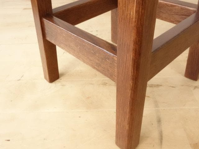 北海道手作り家具　ナラ材　スツール（花柄）　勇峰工芸（新）