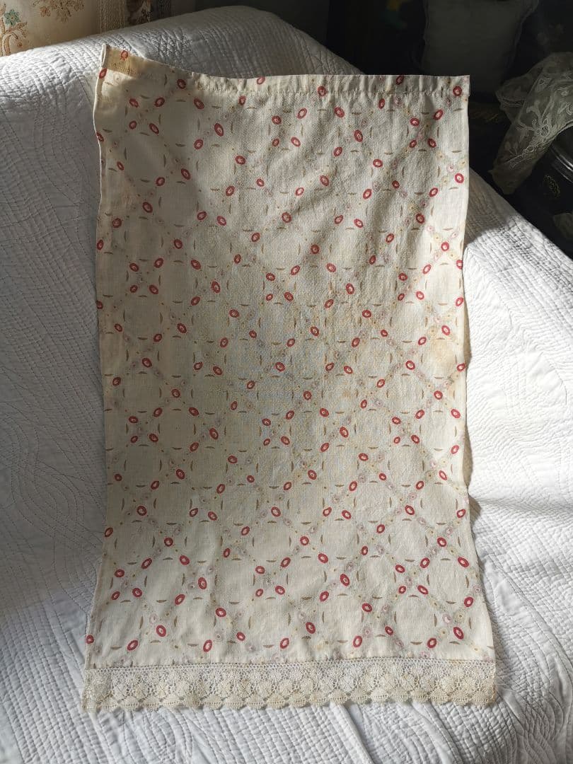 アンティーク トレリスローズ花柄フレンチファブリック レース装飾カーテンパネル