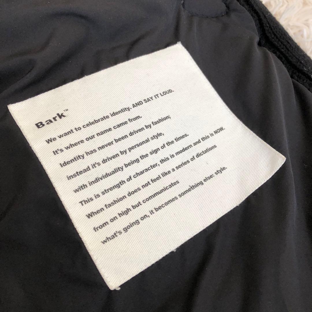 Barkバーク　ニット切替ダウンジャケット　ブラック黒　L　フード脱着可