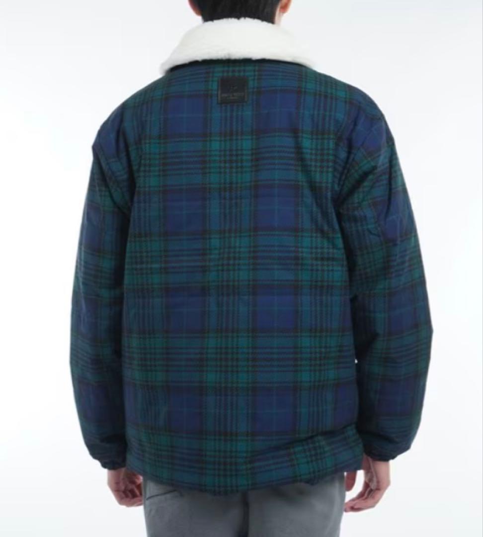 新品 ジャックバニー 2WAYストレッチタフタ ボア襟ブルゾン(6)LL/緑