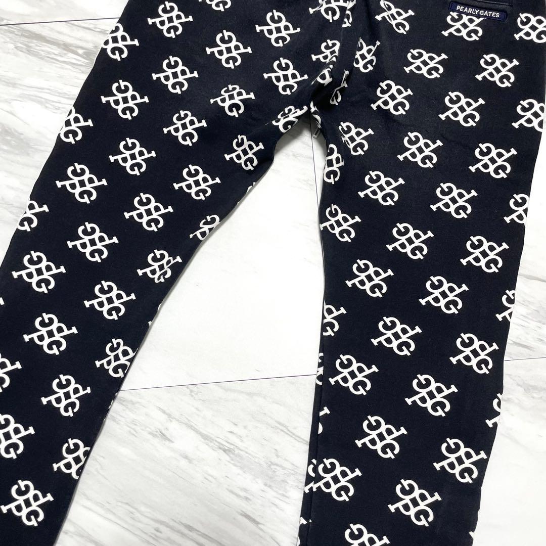 希少⭐️パーリーゲイツ セットアップ パーカー ジョガーパンツ 総柄 白×紺 L