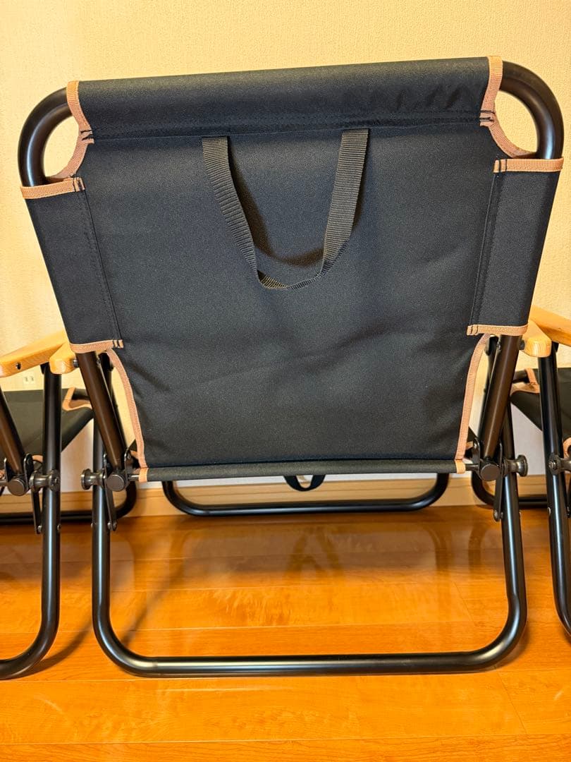 クイックキャンプ チェア セット 3脚 ブラック