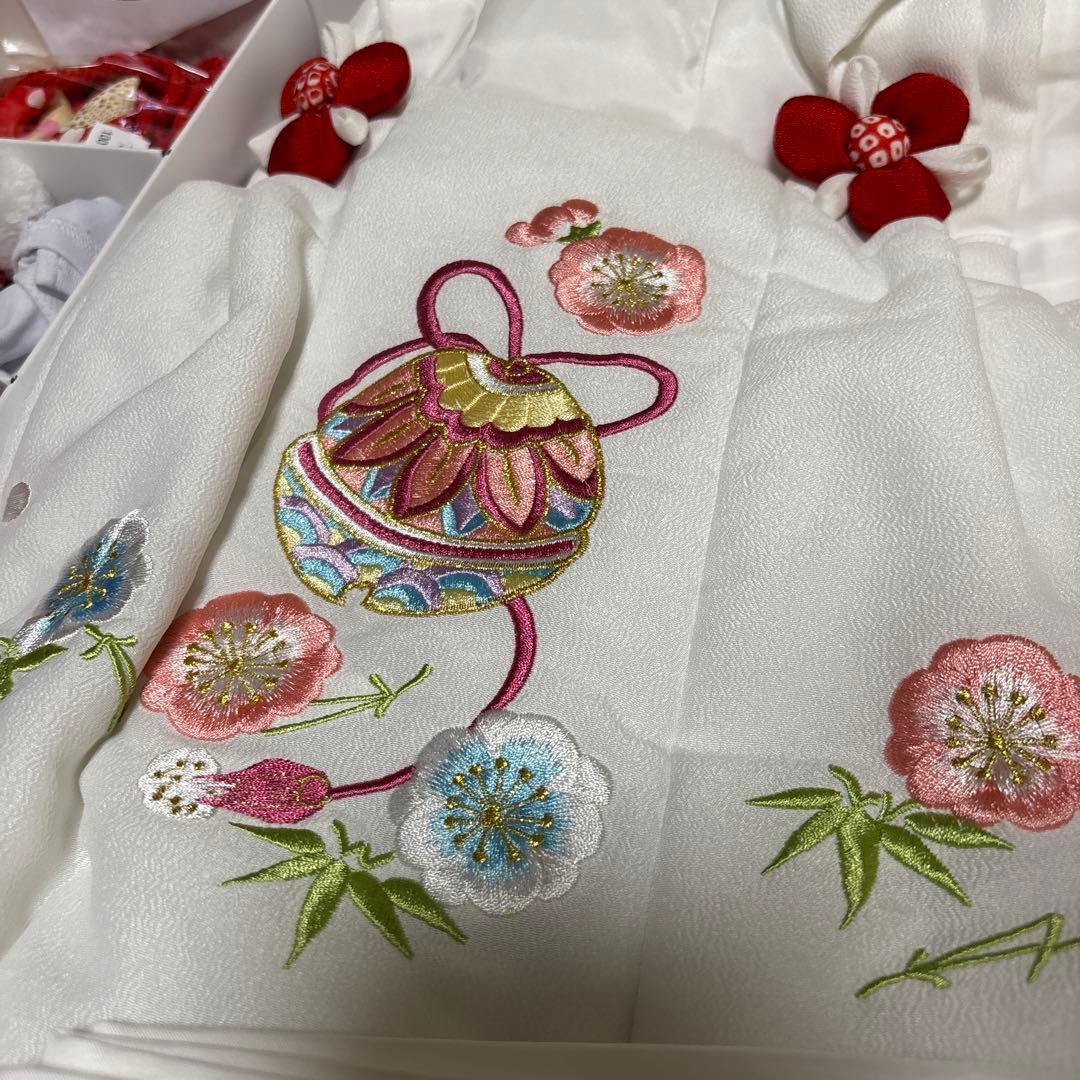 七五三 着物セット 赤 花柄刺繍