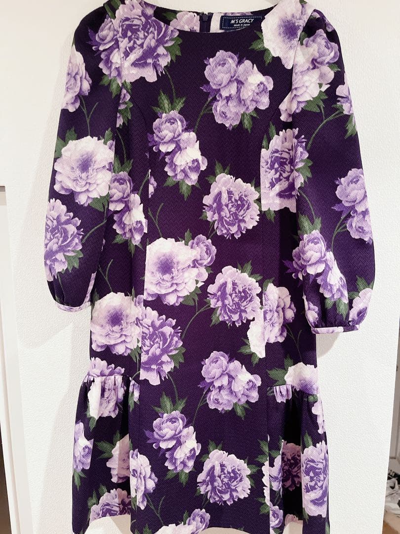 M'S GRACY 花柄ひざ丈ワンピース 38