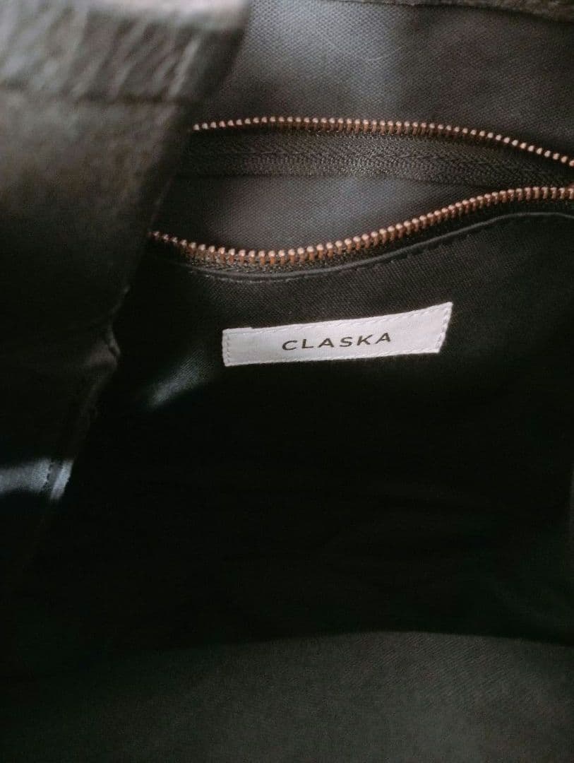 CLASKA ブラックレザーバッグ Sac de lacet