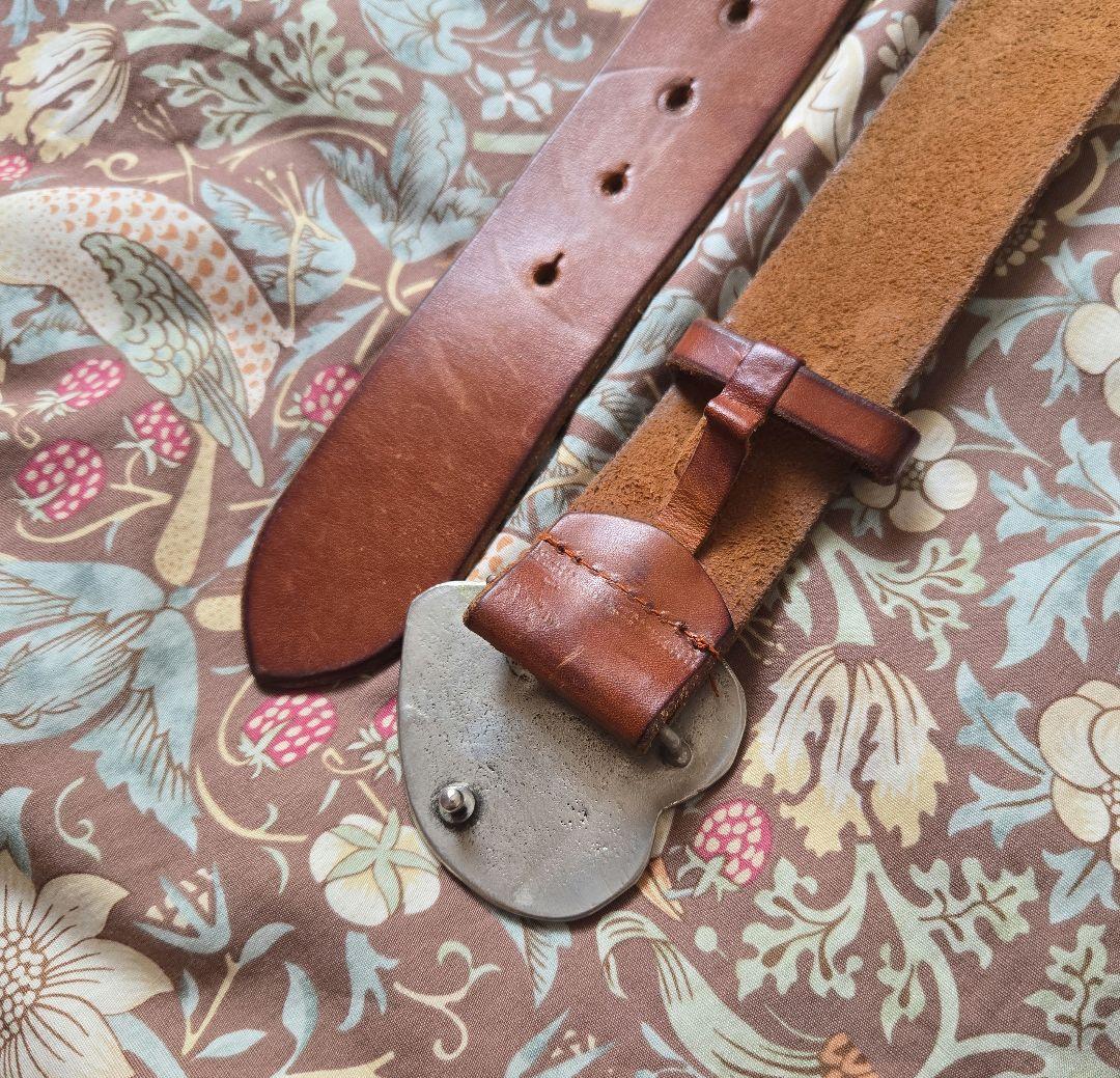 【希少】45rpm 45R ブラウンレザー ハート型バックル ベルト