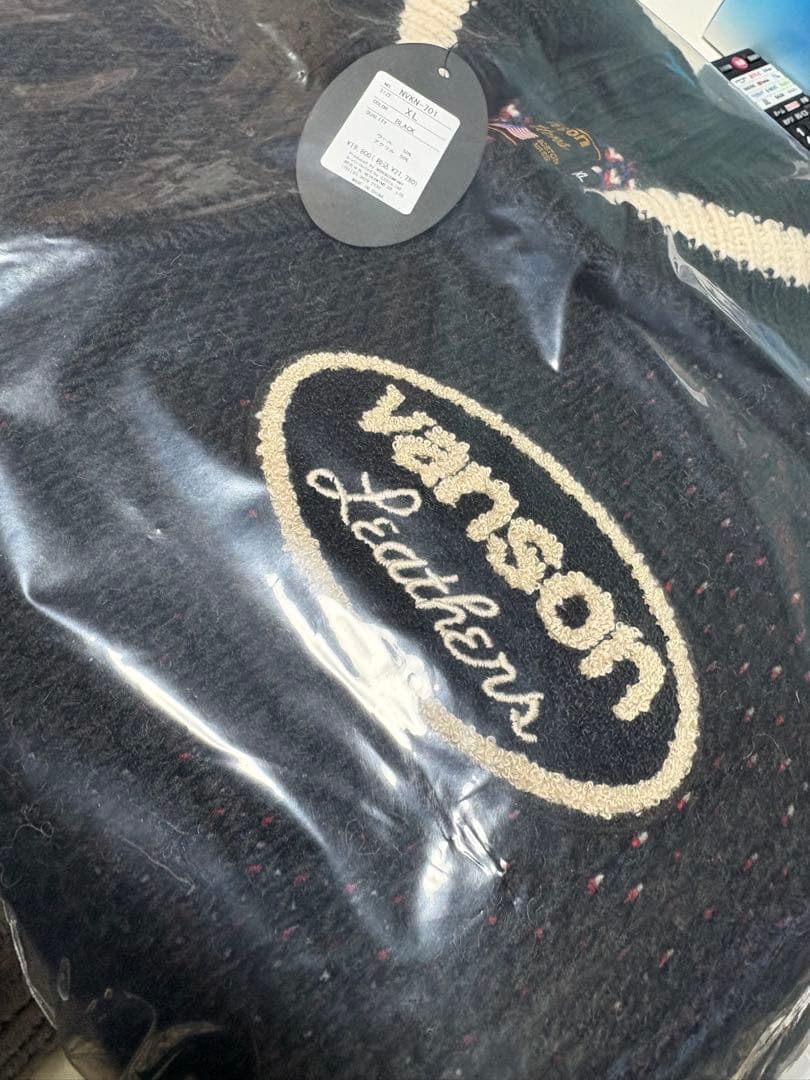 【本物】VANSON バンソン カウチンニット　NVKN-701 ジップ　XL