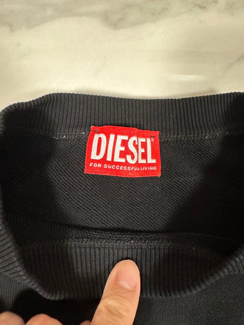 【希少】現行 DIESEL ディーゼル Dロゴ スウェットプルオーバー ブラック