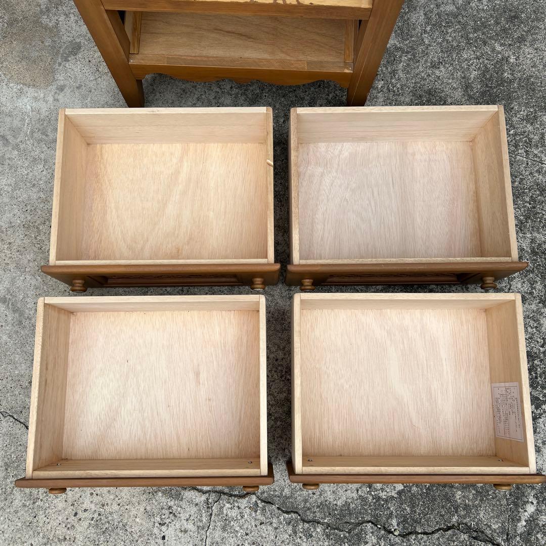 全国家具工業連合会　ボタニカル　ラタンチェスト　編み込み　4段　アンティーク