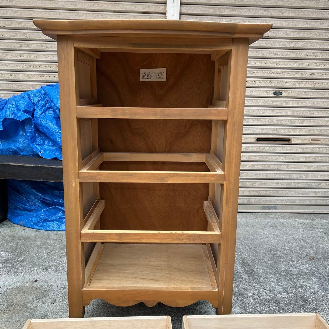 全国家具工業連合会　ボタニカル　ラタンチェスト　編み込み　4段　アンティーク