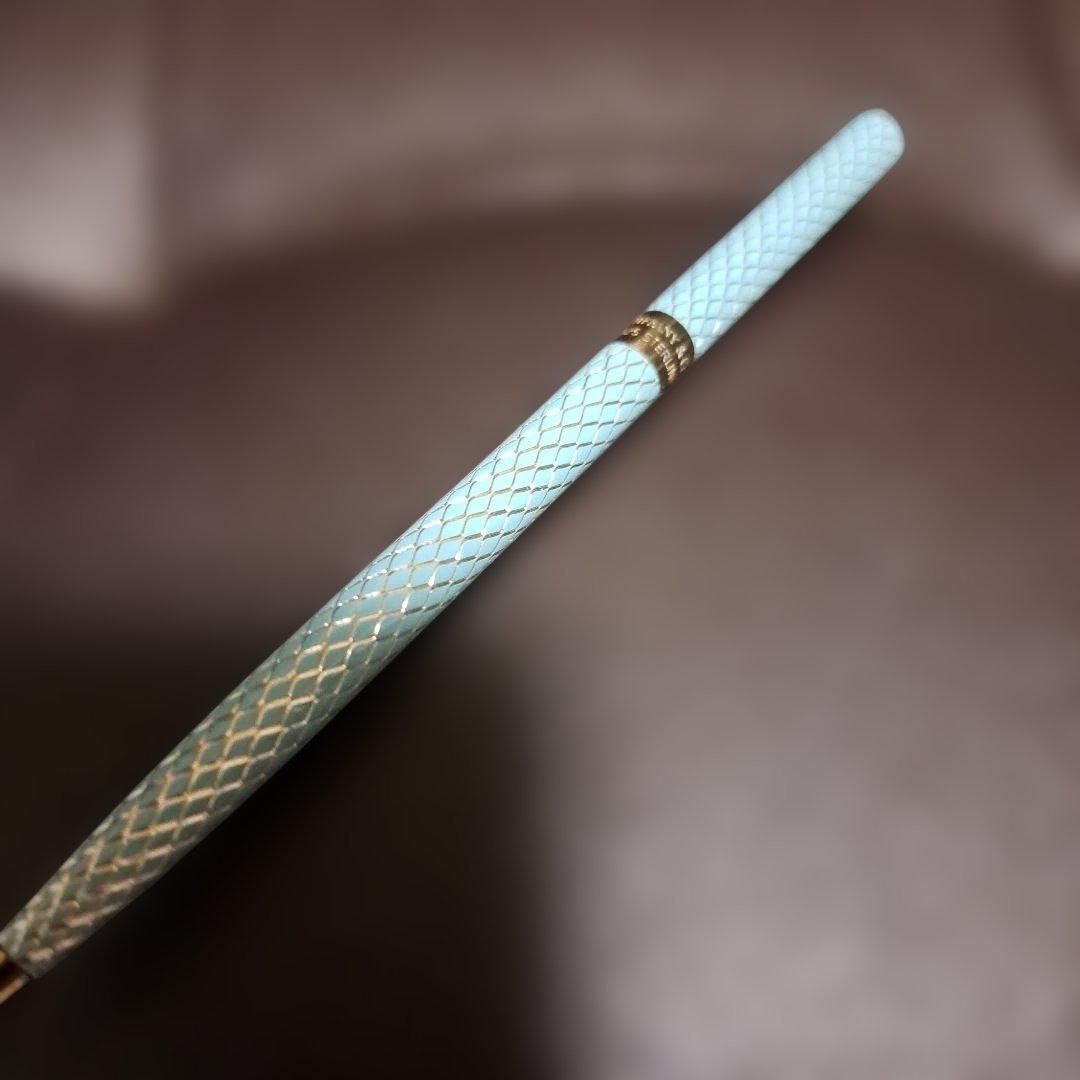 TIFFANY ティファニー ボールペン　ダイヤモンドテクスチャー ブルー❤
