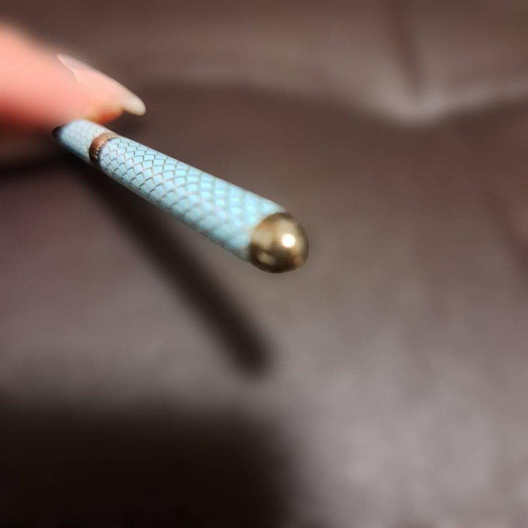 TIFFANY ティファニー ボールペン　ダイヤモンドテクスチャー ブルー❤