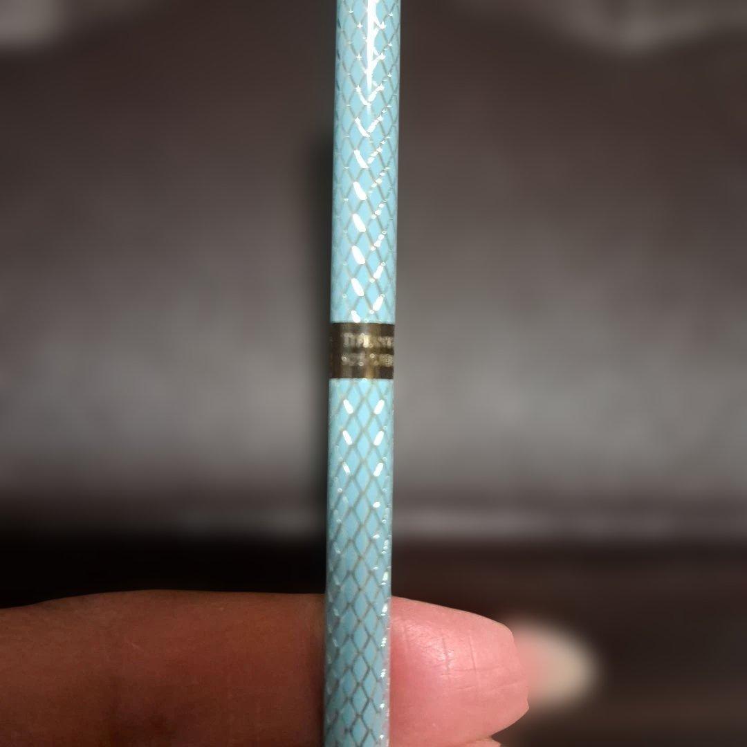 TIFFANY ティファニー ボールペン　ダイヤモンドテクスチャー ブルー❤