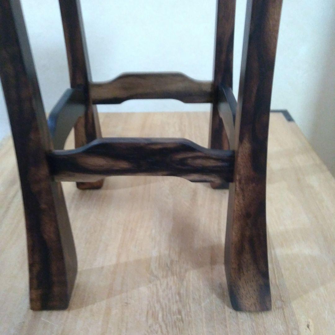 銘木黒柿　特上孔雀杢　将棋駒台