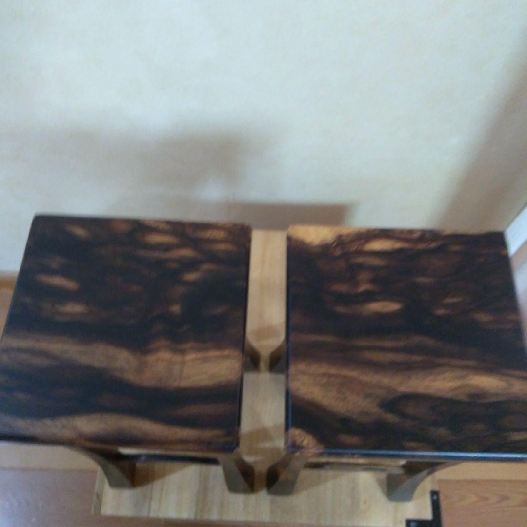 銘木黒柿　特上孔雀杢　将棋駒台