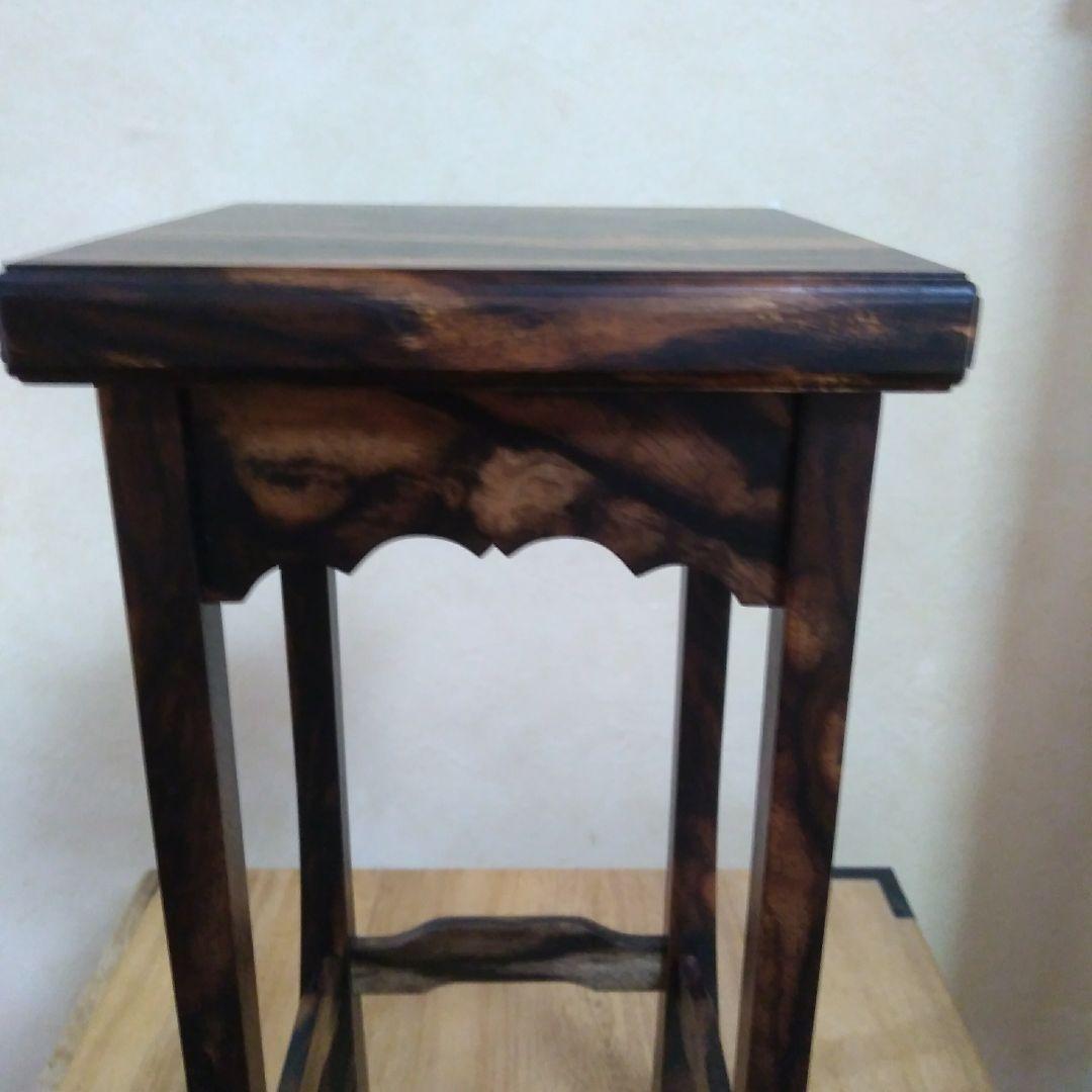 銘木黒柿　特上孔雀杢　将棋駒台