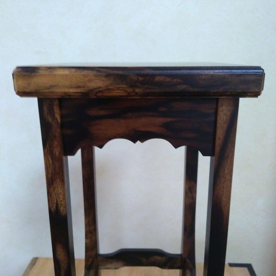 銘木黒柿　特上孔雀杢　将棋駒台