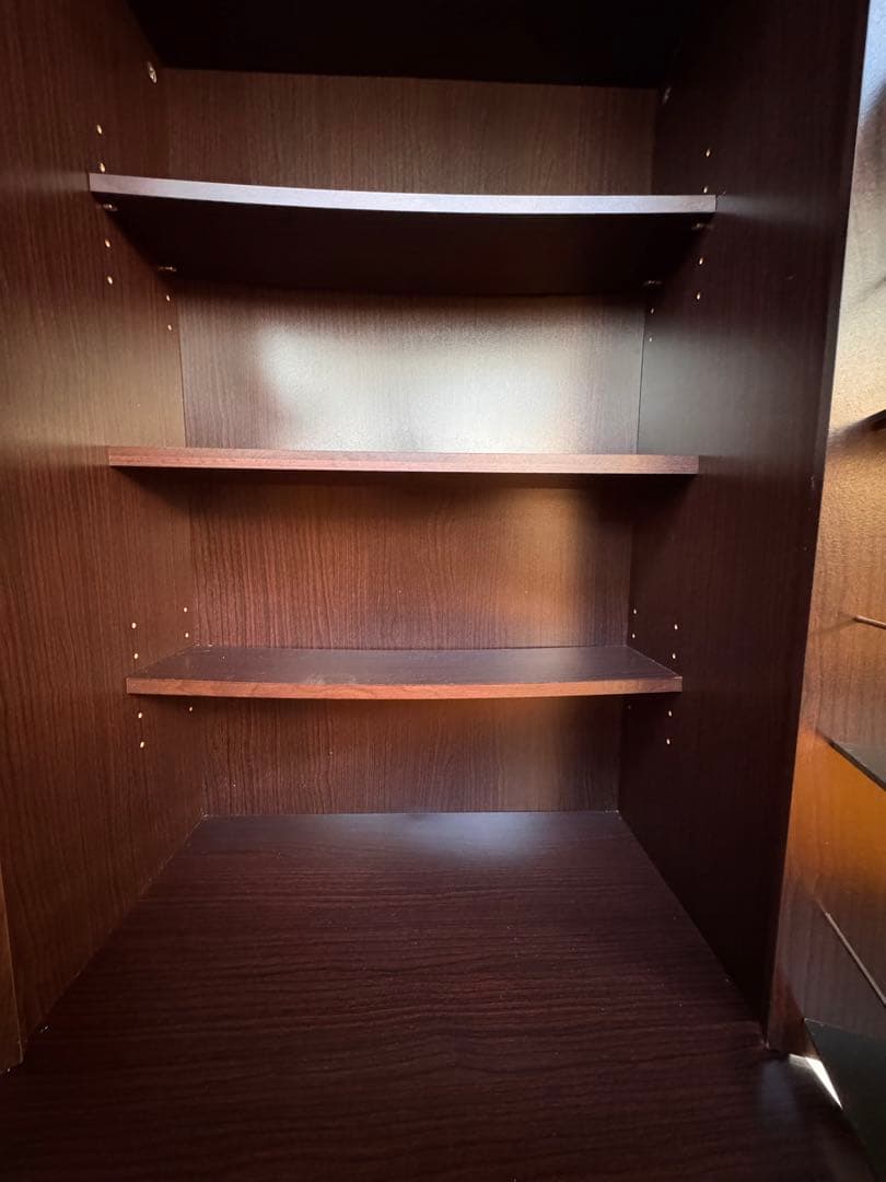 CD・DVD収納ラック 扉付き ダークブラウン 難あり