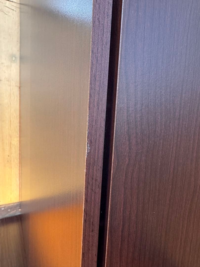 CD・DVD収納ラック 扉付き ダークブラウン 難あり