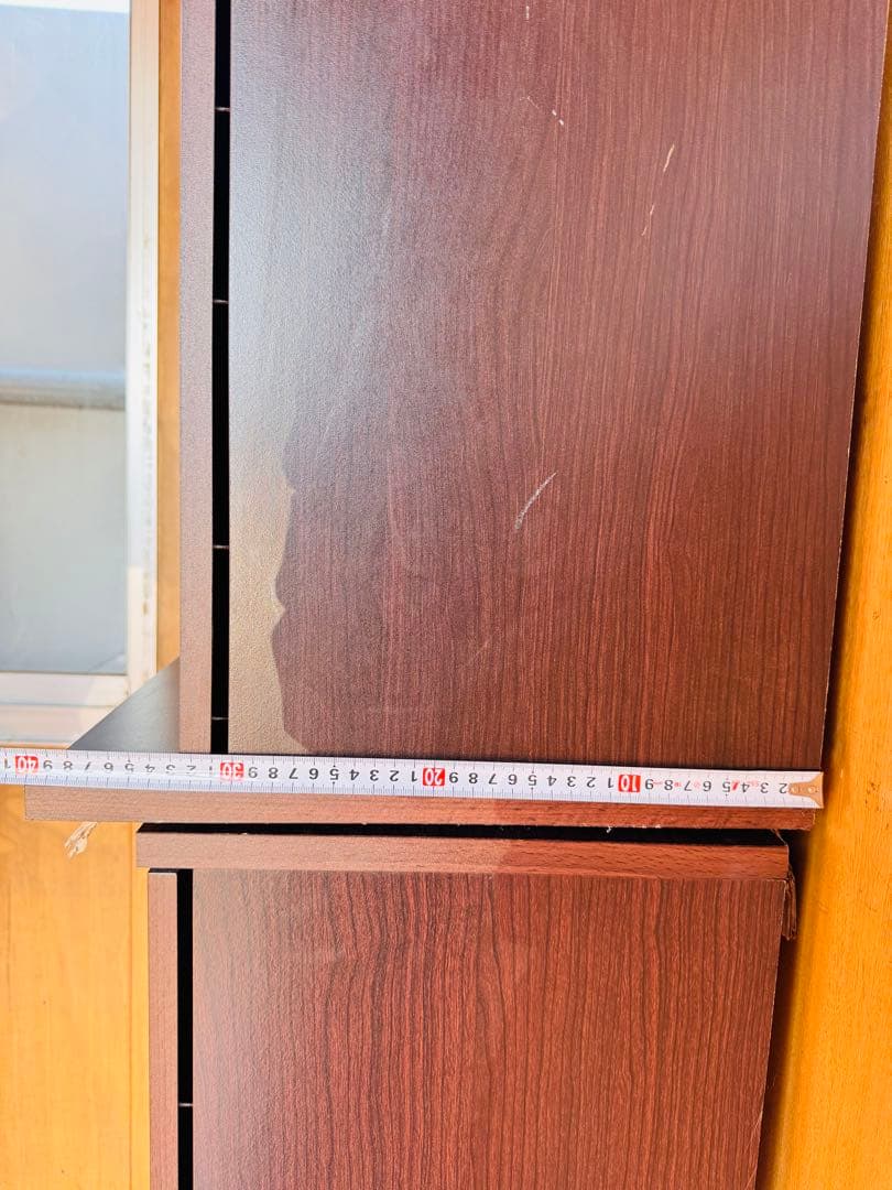 CD・DVD収納ラック 扉付き ダークブラウン 難あり