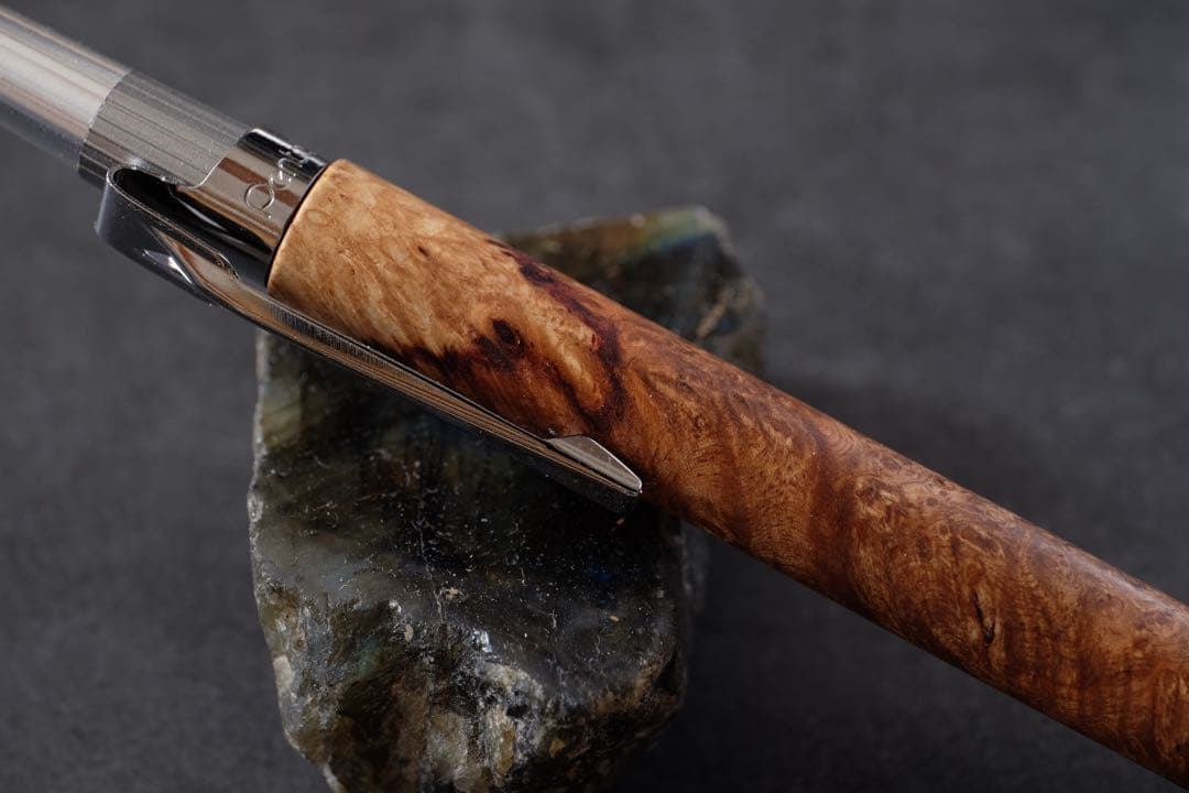 PG5木軸カスタム0223　高村杢工房 製図用シャープペンシル 花梨瘤紅白