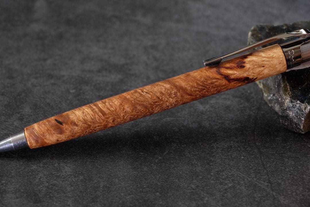 PG5木軸カスタム0223　高村杢工房 製図用シャープペンシル 花梨瘤紅白