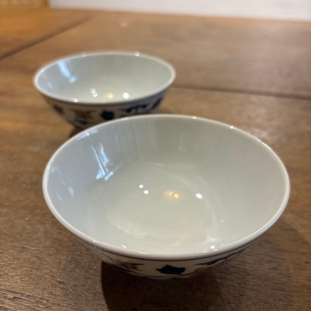 渋草焼き　牡丹紋茶漬　小　2個