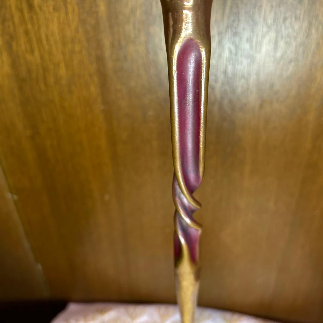 極稀少ZONAビンテージヘッセルスタジオキャンドルスタンド銅製手打槌目緑青仕上げ