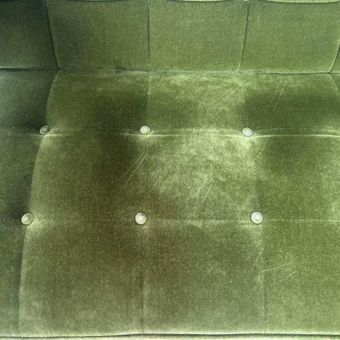 カリモク60 グリーン　ソファ 2人掛け【宮崎県まで引き取りでお願いします】