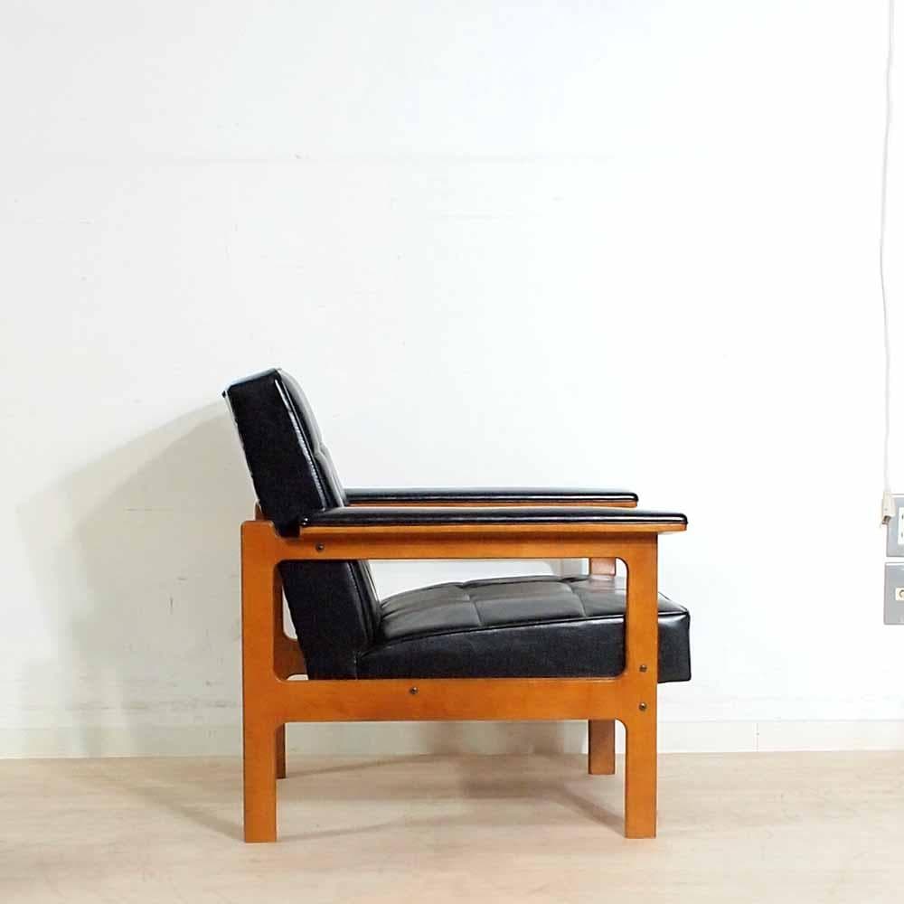 オールドカリモク シングルソファ B ワイドアーム Kチェア ZR24349