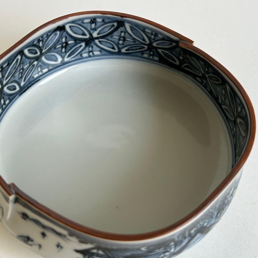 【未使用】清水焼 向付 陶器 染付 中鉢 小鉢 セット 5客揃い