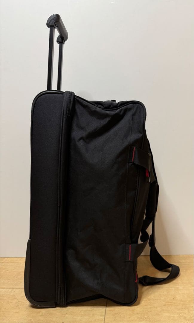 Colemanコールマンキャリー付き ボストンバッグ77L黒/赤 大容量　美品