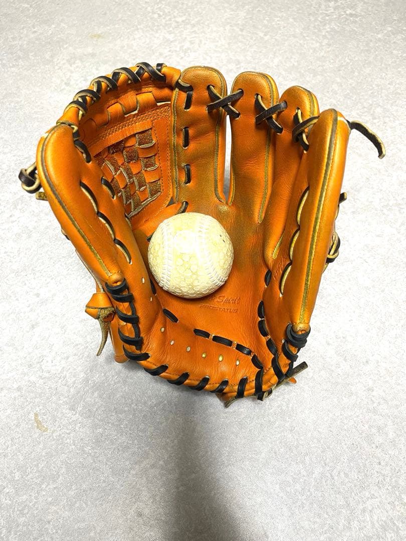 ZETT 軟式グローブ オレンジ　源田モデル　プロステイタス