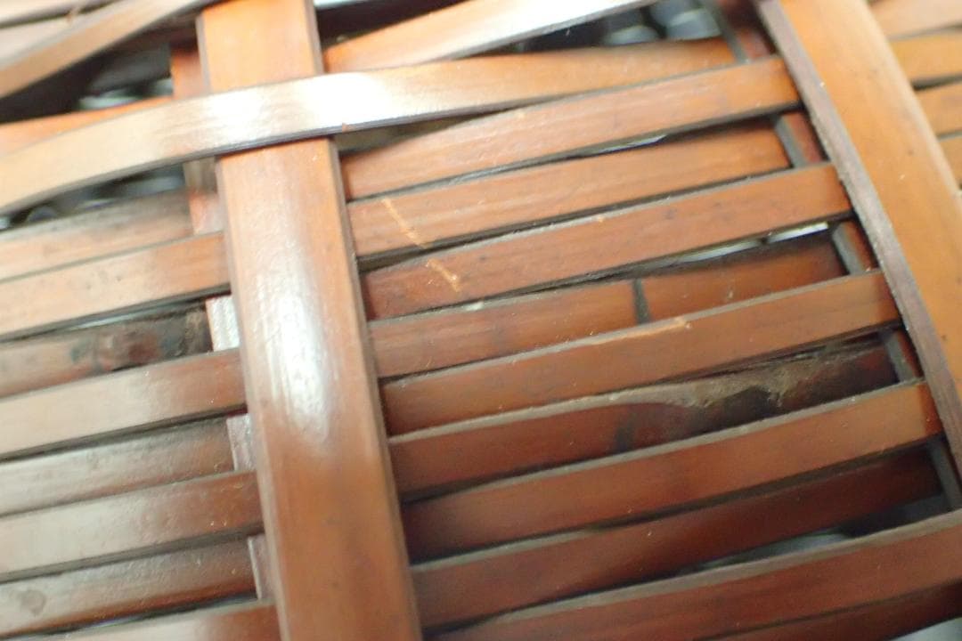 283/竹工芸 梶原光峰 茶道具 竹編み籠 虫籠 花籠 花入 一輪挿し